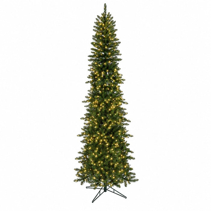 7'6"Hx35"W Royal Majestic Pencil Pine Artificial Christmas Tree, LED Pre-Lit -Green - C-260704