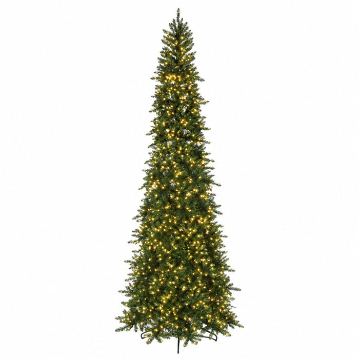 10'Hx47"W Royal Majestic Slim Pine Artificial Christmas Tree, LED Pre-Lit -Green - C-260794