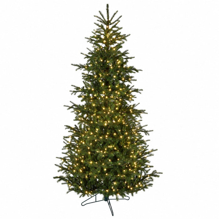 9'Hx62"W PE Elizabeth Slim Pine Artificial Christmas Tree, LED Pre-Lit -Green - C-261154