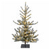 3'6"Hx25"W PE Flocked Dawson Fir Artificial Christmas Tree, Micro LED Pre-Lit -Green/White - C-261184