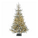 7'Hx51"W PE Flocked Dawson Fir Artificial Christmas Tree, Micro LED Pre-Lit -Green/White - C-261204