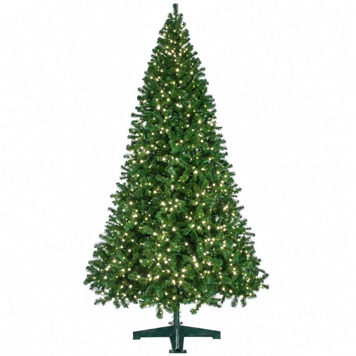 15'Hx94"W Virginia Pine Artificial Christmas Tree, LED Pre-Lit -Green - C2914