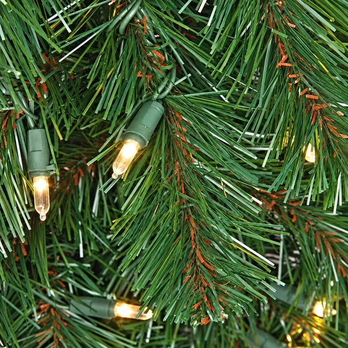 6'Hx28"W Slim Virginia Pine Artificial Christmas Tree, Pre-Lit -Green - C84801