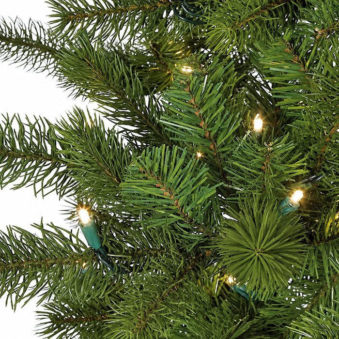 9'Hx68"W PE Douglas Fir Artificial Christmas Tree, LED Pre-Lit -Green - C90184