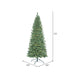 7'6"Hx40"W Slim Oregon Fir Artificial Christmas Tree, LED Pre-Lit -Green - C164076LED