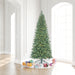 7'6"Hx40"W Slim Oregon Fir Artificial Christmas Tree, LED Pre-Lit -Green - C164076LED