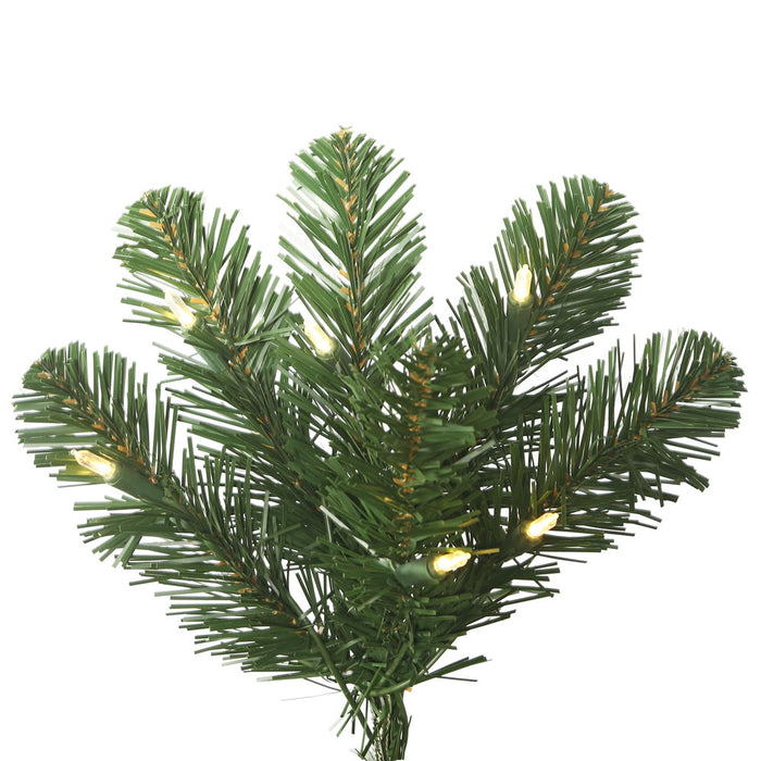 5'6"Hx31"W Slim Oregon Fir Artificial Christmas Tree, LED Pre-Lit -Green - C164056LED