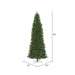 8'6"Hx42"W Slim Oregon Fir Artificial Christmas Tree, LED Pre-Lit -Green - C164081LED