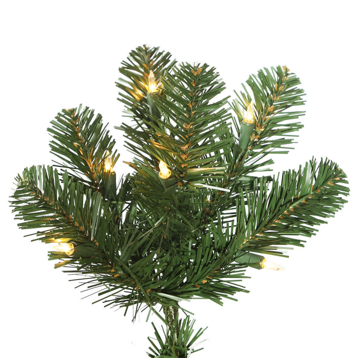 16'Hx73"W Slim Oregon Fir Artificial Christmas Tree, LED Pre-Lit -Green - C164094LED
