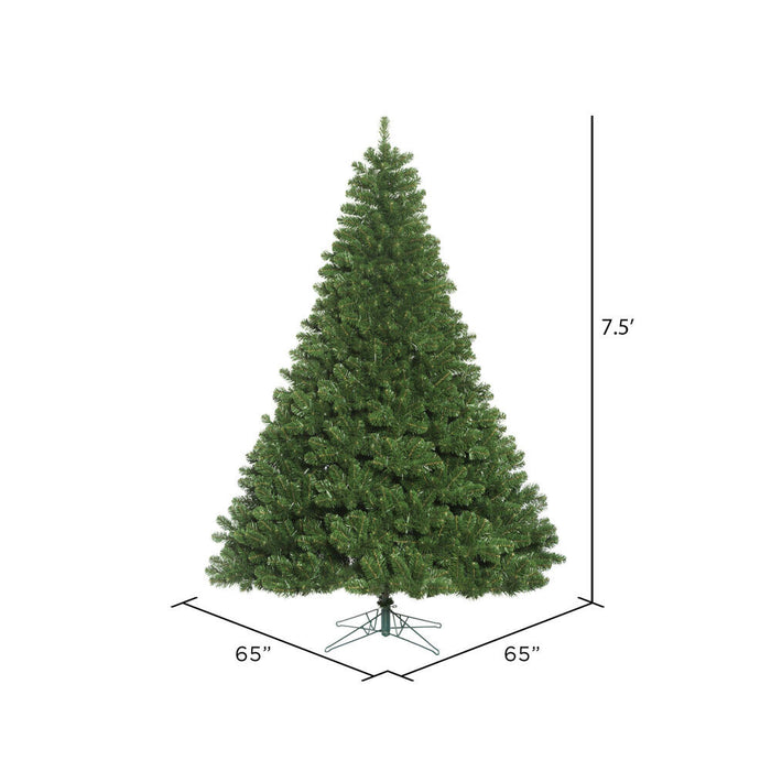 7'6"Hx65"W Oregon Fir Artificial Christmas Tree, Unlit -Green - C164175