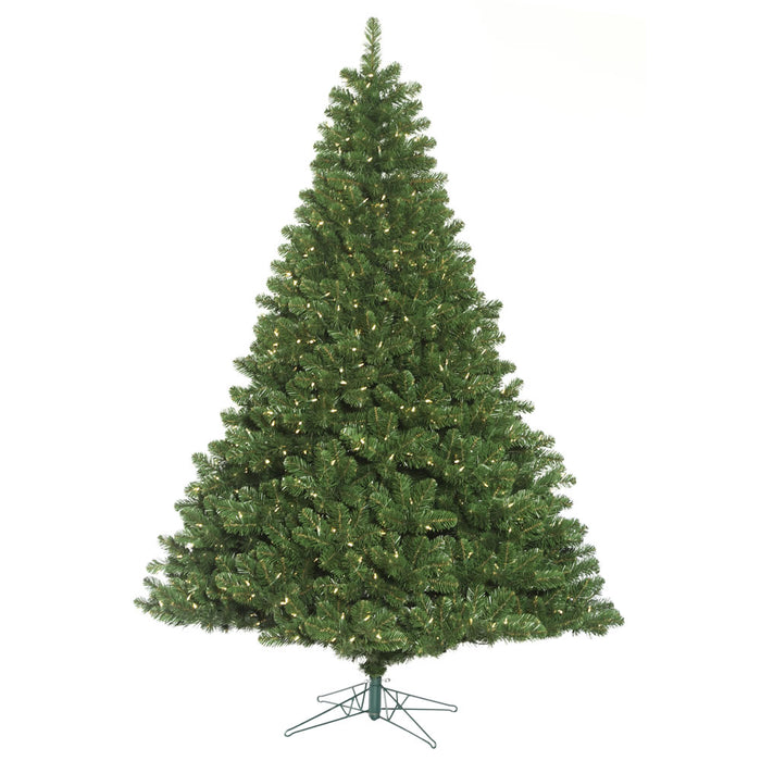 8'6"Hx72"W Oregon Fir Artificial Christmas Tree, LED Pre-Lit -Green - C164181LED