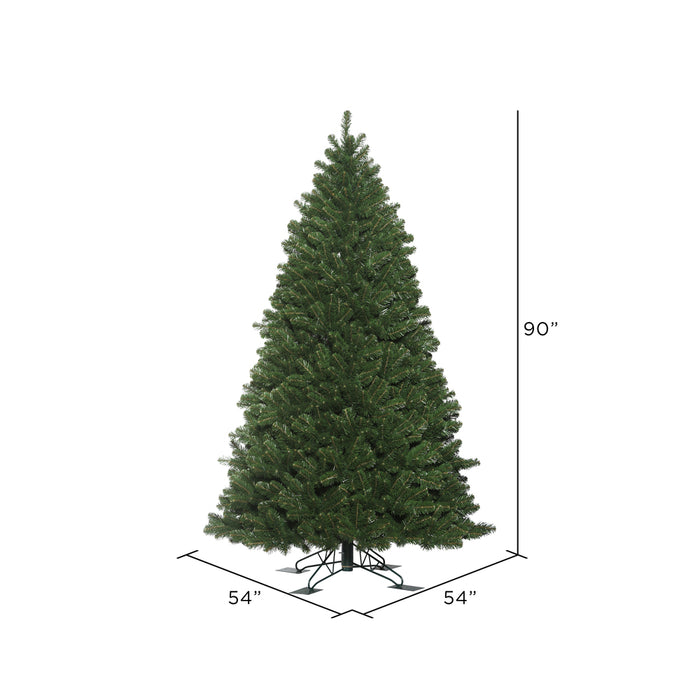 7'6"Hx54"W Outdoor UV-Resistant Oregon Fir Artificial Christmas Tree, Unlit -Green - C165275