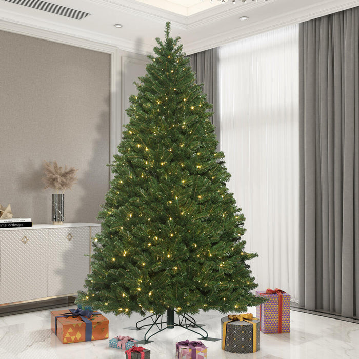 9'Hx61"W Outdoor UV-Resistant Oregon Fir Artificial Christmas Tree, LED Pre-Lit -Green - C165281LED