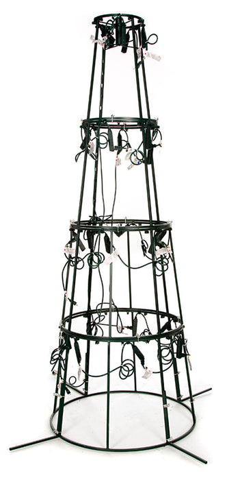 16'Hx90"W Commercial Slim Swiss Pine Artificial Christmas Tree w/Tree Frame, LED Pre-Lit -Green - C171434