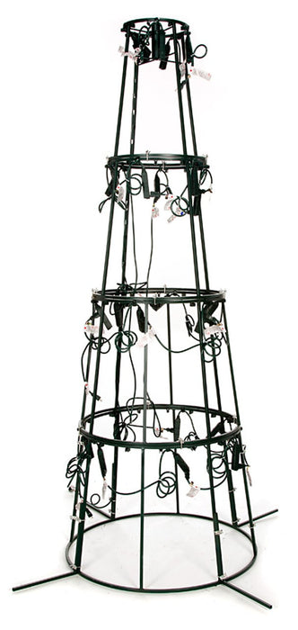 14'Hx84"W Commercial Slim Swiss Pine Artificial Christmas Tree w/Tree Frame, LED Pre-Lit -Green - C171424