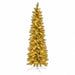 5'Hx20"W Tinsel Sparkling Champagne Pencil Artificial Christmas Tree, Micro LED Pre-Lit -Champagne - C182814