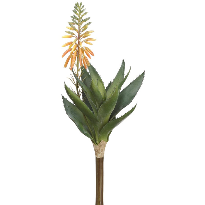 15" Blooming Agave Succulent Artificial Stem Pick -Orange/Green (Pack of 6) - CA1316-OR/GR