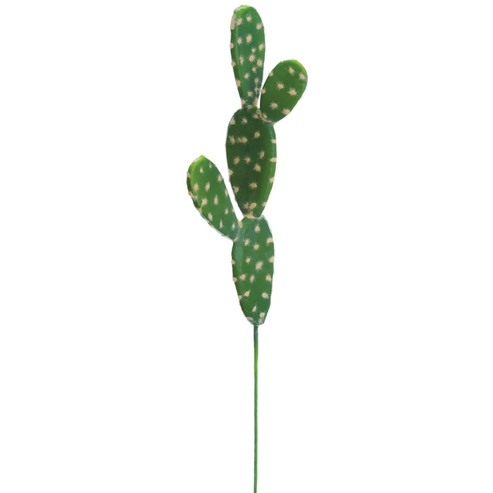 13.5" Soft Bunny Ear Cactus Artificial Stem -Green (pack of 24) - CC1642-GR