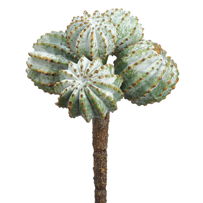 6" Barrel Cactus Artificial Stem Pick -Green/Gray (pack of 12) - CC2151-GR/GY