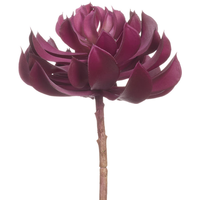 7"Hx5"W Artificial Echeveria Stem Pick -Burgundy (Pack of 12) - CE0006-BU