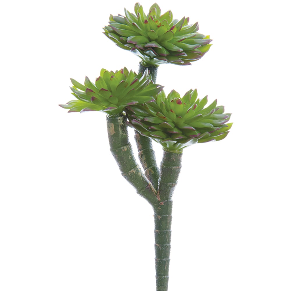 succulent stalk 7" Echeveria Artificial Stem Pick -Green/Burgundy — Silks Are Forever