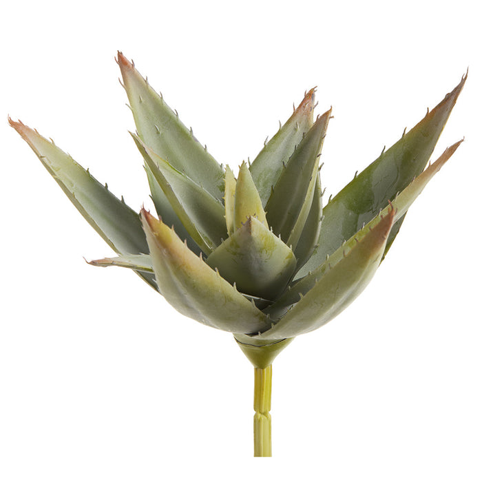 8" Agave Cactus Artificial Stem Pick -Green/Burgundy (Pack of 12) - CKA086-GR/BU