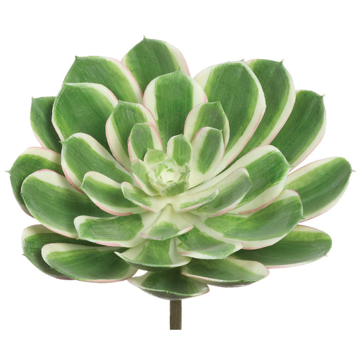 6"Hx9"W Outdoor UV-Resistant Artificial Real Touch Echeveria Stem Pick -Green/Pink (Pack of 6) - CKE244-GR/PK