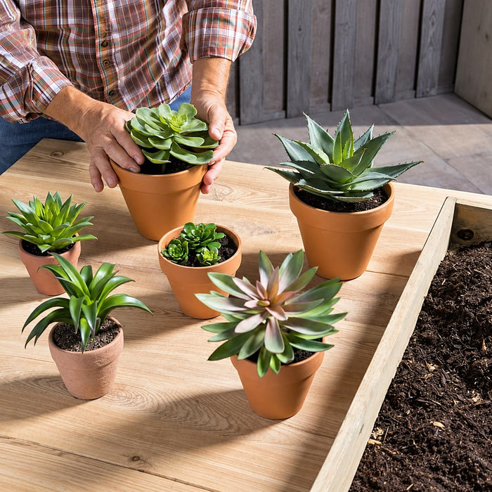 8.5" Real Touch Agave Artificial Plant -Green (Pack of 6) - CS4456-GR