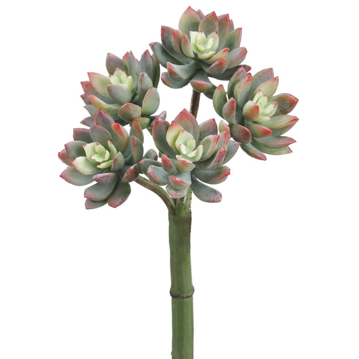 9" Real Touch Mini Artificial Echeveria Stem Pick -Green/Red (Pack of 12) - CS8777-GR/RE