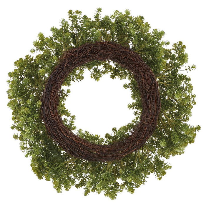 24" Sedum Succulent Artificial Wreath -Green - CWS005-GR