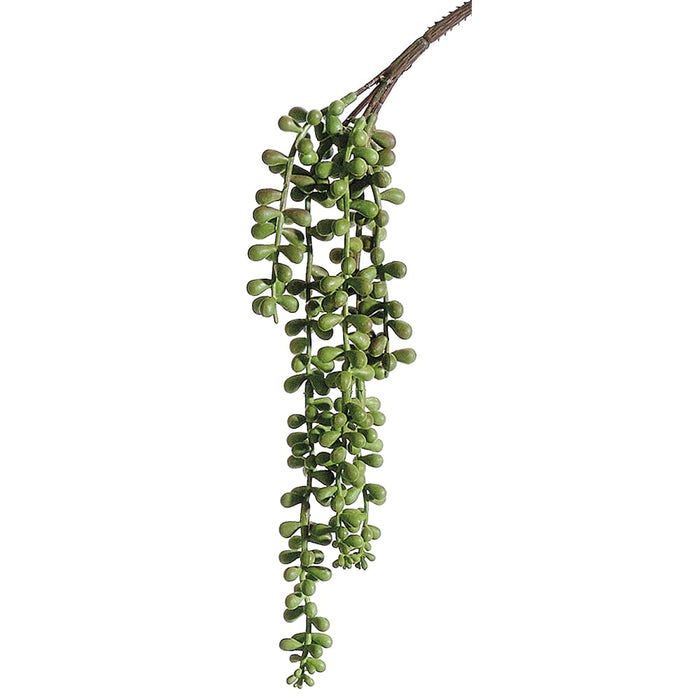 13" Soft Hanging String Of Pearls Artificial Stem -Green (pack of 12) - CZ0410-GR