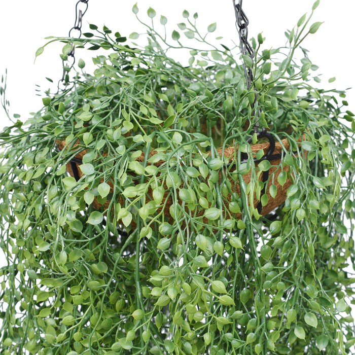 faux fern hanging plant 36" Outdoor UV-Proof Artificial Fern Plant w/Hanging Basket -Green