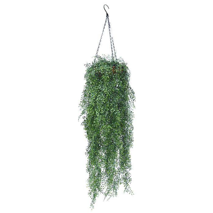 hanging basket plants artificial 36" Outdoor UV-Proof Artificial Fern Plant w/Hanging Basket -Green — Silks Are Forever