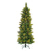 6'6"Hx30"W PE Slim Emerald Mixed Fir & Pinecone Artificial Christmas Tree, Unlit -Green/Brown - DT210465