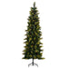 12'Hx45"W PE Slim Emerald Mixed Fir & Pinecone Artificial Christmas Tree, Unlit -Green/Brown - DT210490