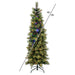 7'6"Hx32"W PE Slim Emerald Mixed Fir & Pinecone Artificial Christmas Tree, LED Pre-Lit (Multi-Mode) -Green/Brown - DT210478LEDCC