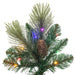 9'Hx36"W PE Slim Emerald Mixed Fir & Pinecone Artificial Christmas Tree, LED Pre-Lit (Multi-Mode) -Green/Brown - DT210483LEDCC