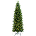 6'6"Hx30"W PE Slim Emerald Mixed Fir & Pinecone Artificial Christmas Tree, LED Pre-Lit -Green/Brown - DT210466LED