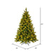 6'6"Hx56"W PE Emerald Mixed Fir & Pinecone Artificial Christmas Tree, LED Pre-Lit -Green/Brown - DT210566LED