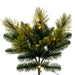 6'6"Hx56"W PE Emerald Mixed Fir & Pinecone Artificial Christmas Tree, LED Pre-Lit -Green/Brown - DT210566LED