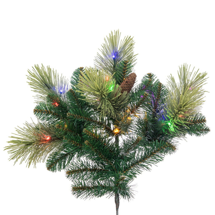 10'Hx84"W PE Emerald Mixed Fir & Pinecone Artificial Christmas Tree, LED Pre-Lit (Multi-Mode) -Green/Brown - DT210588LEDCC