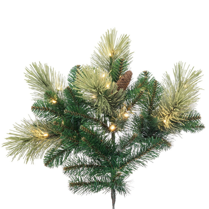 9'Hx74"W PE Emerald Mixed Fir & Pinecone Artificial Christmas Tree, LED Pre-Lit (Multi-Mode) -Green/Brown - DT210583LEDCC