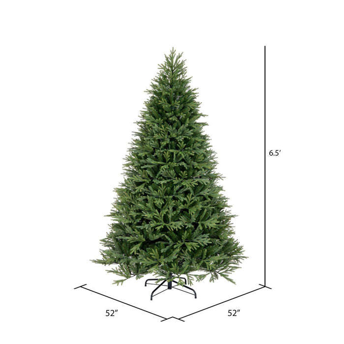 6'6"Hx52"W PE Tiffany Fraser Artificial Christmas Tree, Unlit -Green - DT213565