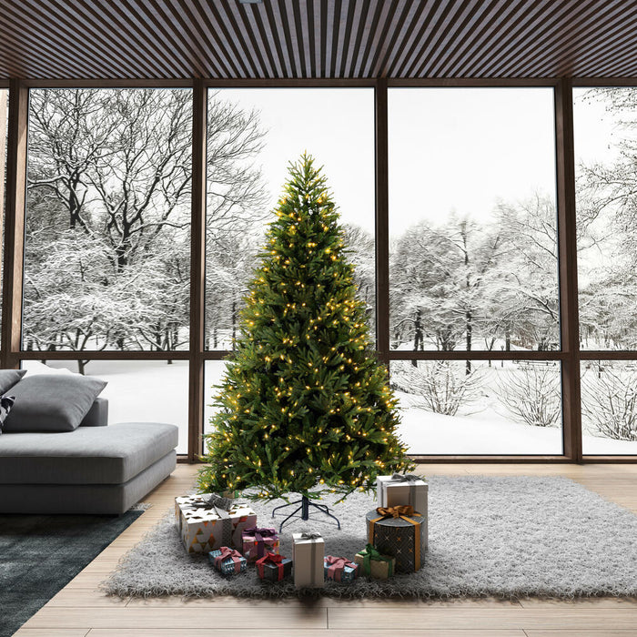 6'6"Hx52"W PE Tiffany Fraser Artificial Christmas Tree, LED Pre-Lit -Green - DT213566LED