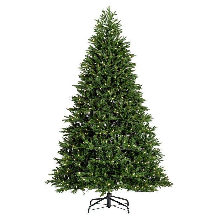 7'6"Hx60"W PE Tiffany Fraser Artificial Christmas Tree, LED Pre-Lit -Green - DT213576LED