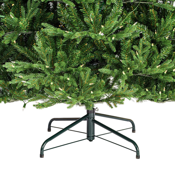 7'6"Hx60"W PE Tiffany Fraser Artificial Christmas Tree, LED Pre-Lit -Green - DT213576LED