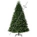 7'6"Hx60"W PE Tiffany Fraser Artificial Christmas Tree, RGB LED Pre-Lit (Multi-Mode) -Green - DT213578LEDCC