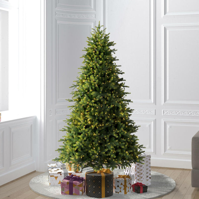 6'6"Hx48"W PE Jersey Fraser Artificial Christmas Tree, LED Pre-Lit -Green - DT214266LED