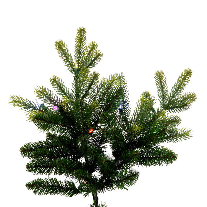 9'Hx64"W PE Jersey Fraser Artificial Christmas Tree, RGB LED Pre-Lit (Multi-Mode) -Green - DT214283LEDCC