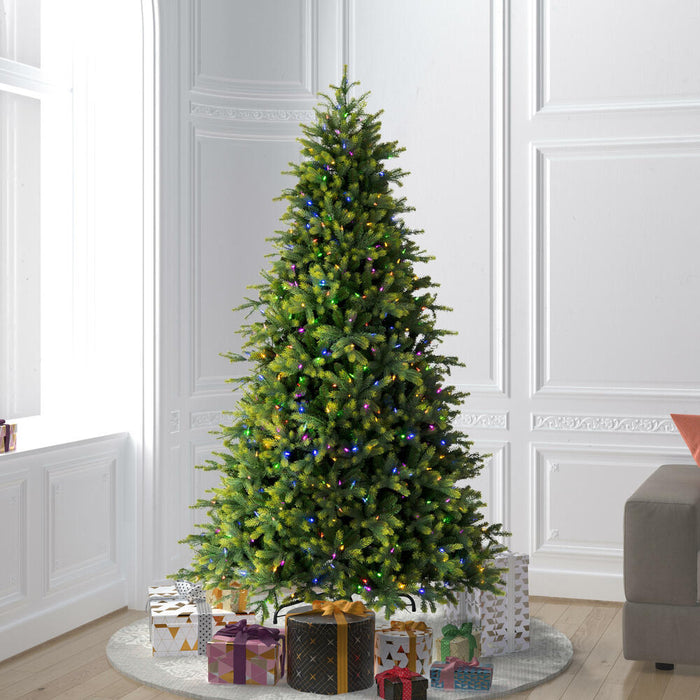 7'6"Hx58"W PE Jersey Fraser Artificial Christmas Tree, RGB LED Pre-Lit (Multi-Mode) -Green - DT214278LEDCC
